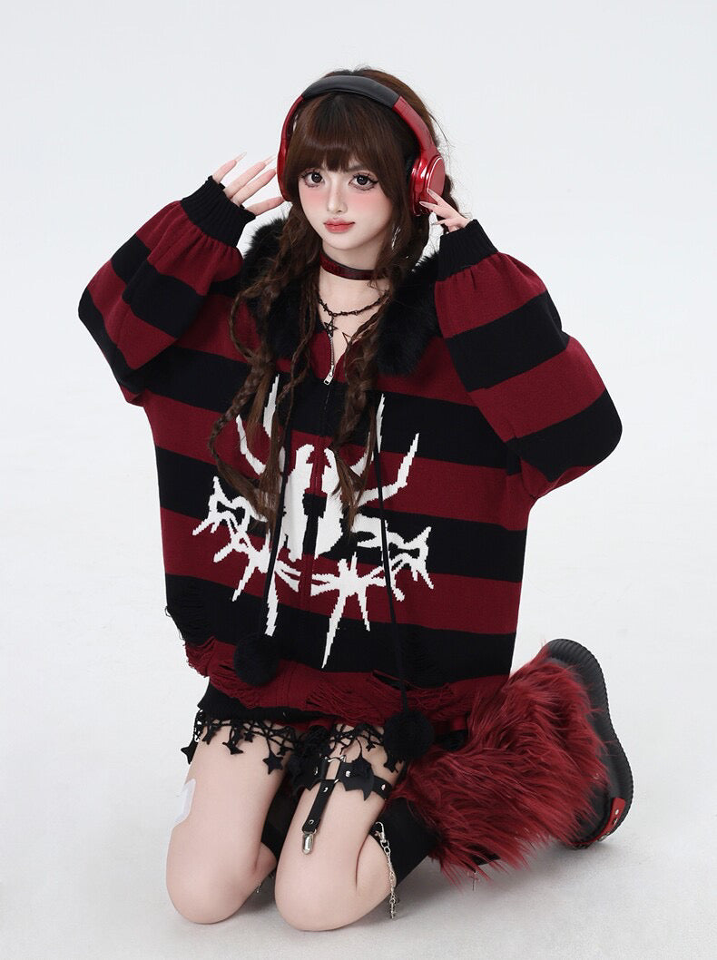 ボーダースパイダージップニット NW1311