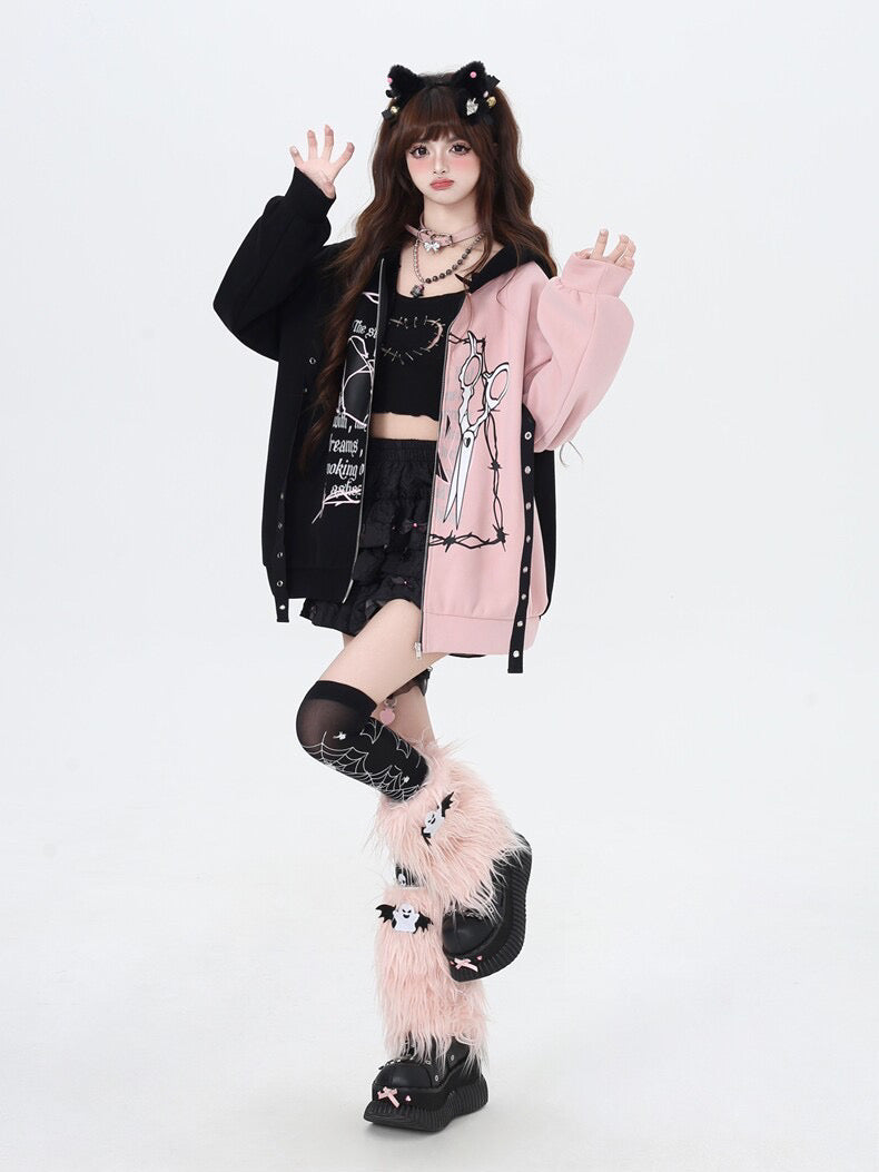 コントラストプリントパーカー NW1312