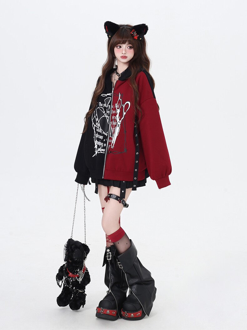 コントラストプリントパーカー NW1312