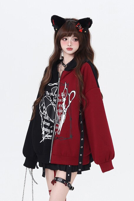 コントラストプリントパーカー NW1312