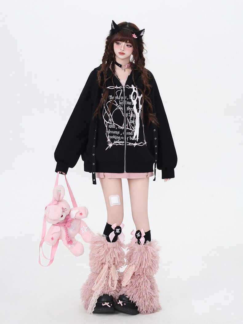 コントラストプリントパーカー NW1312