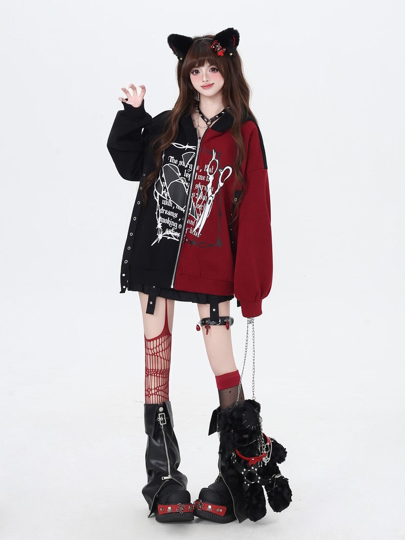 コントラストプリントパーカー NW1312