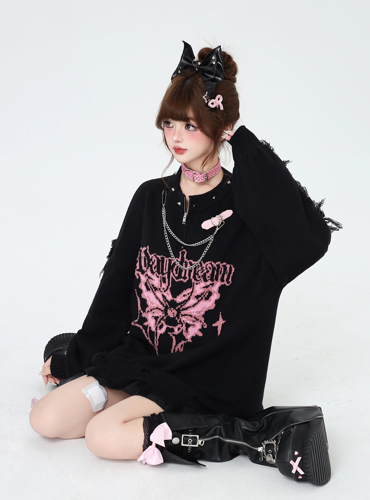 チェーンポイントダメージニット NW1289