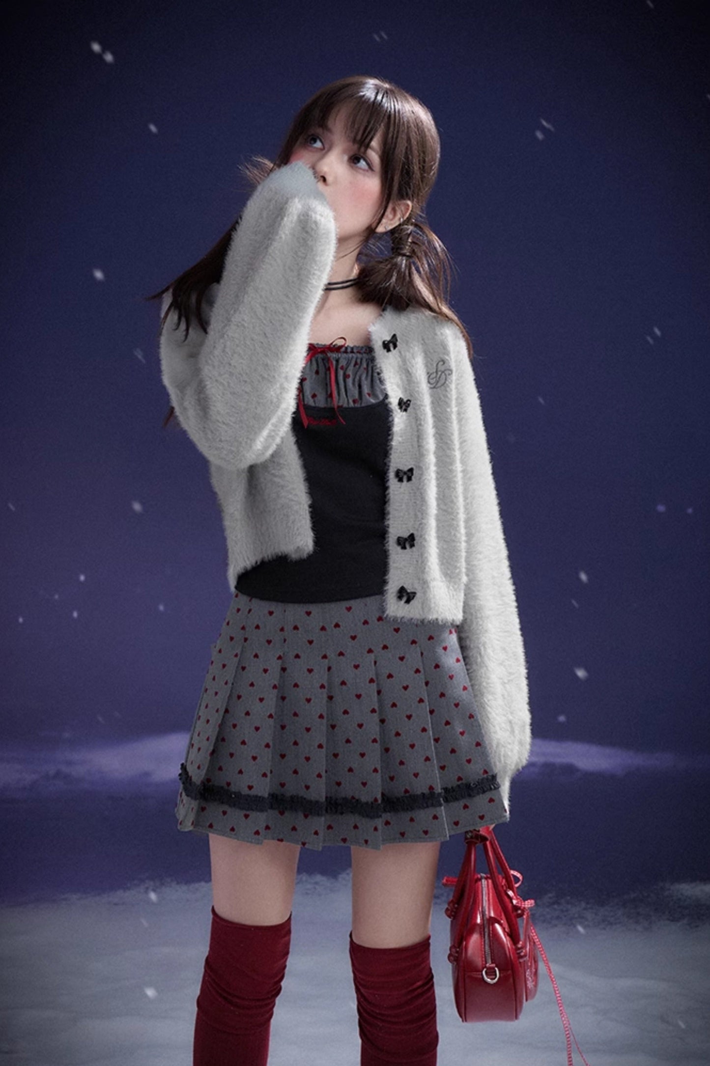 ハートプリーツスカート