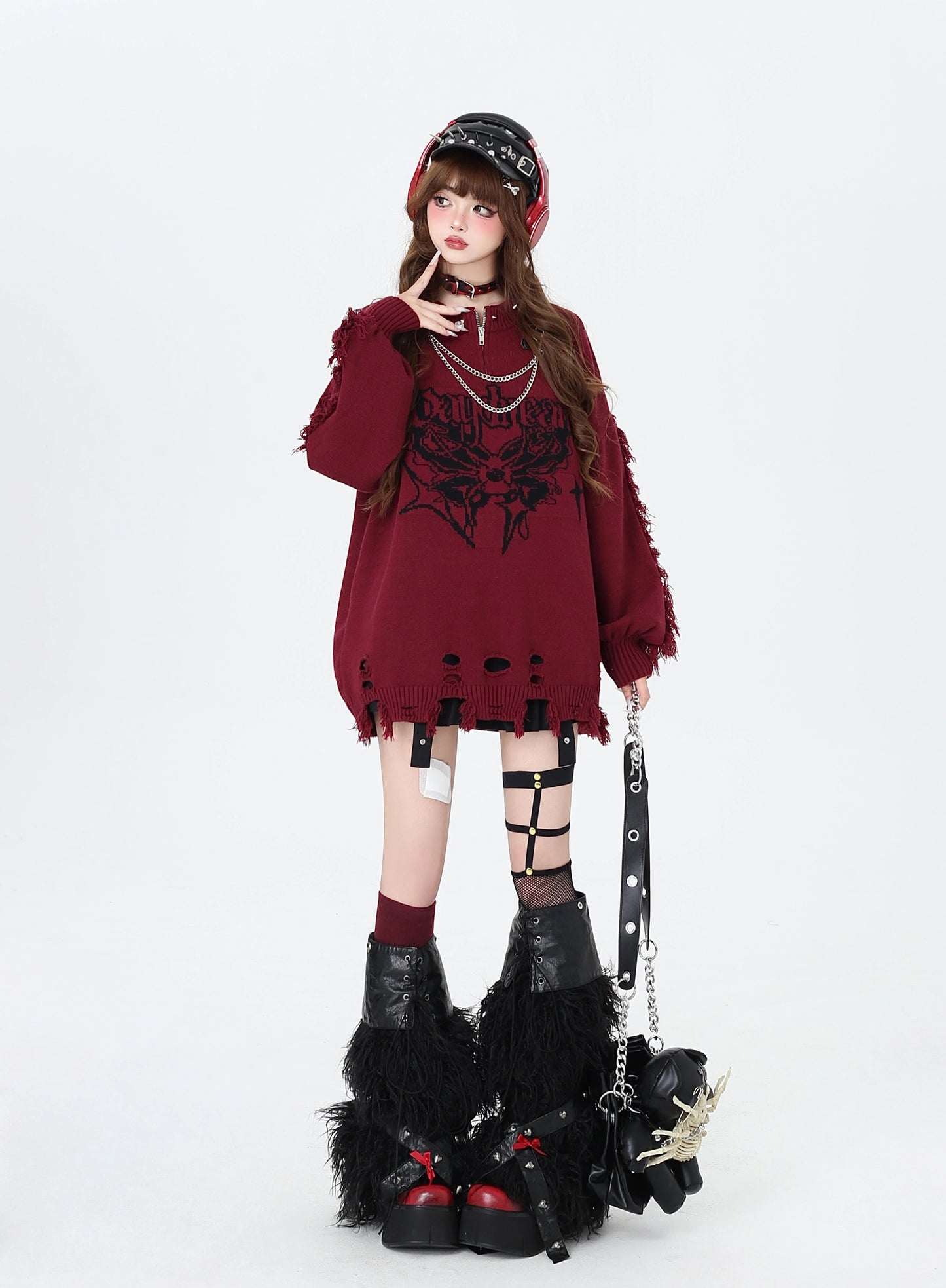 チェーンポイントダメージニット NW1289