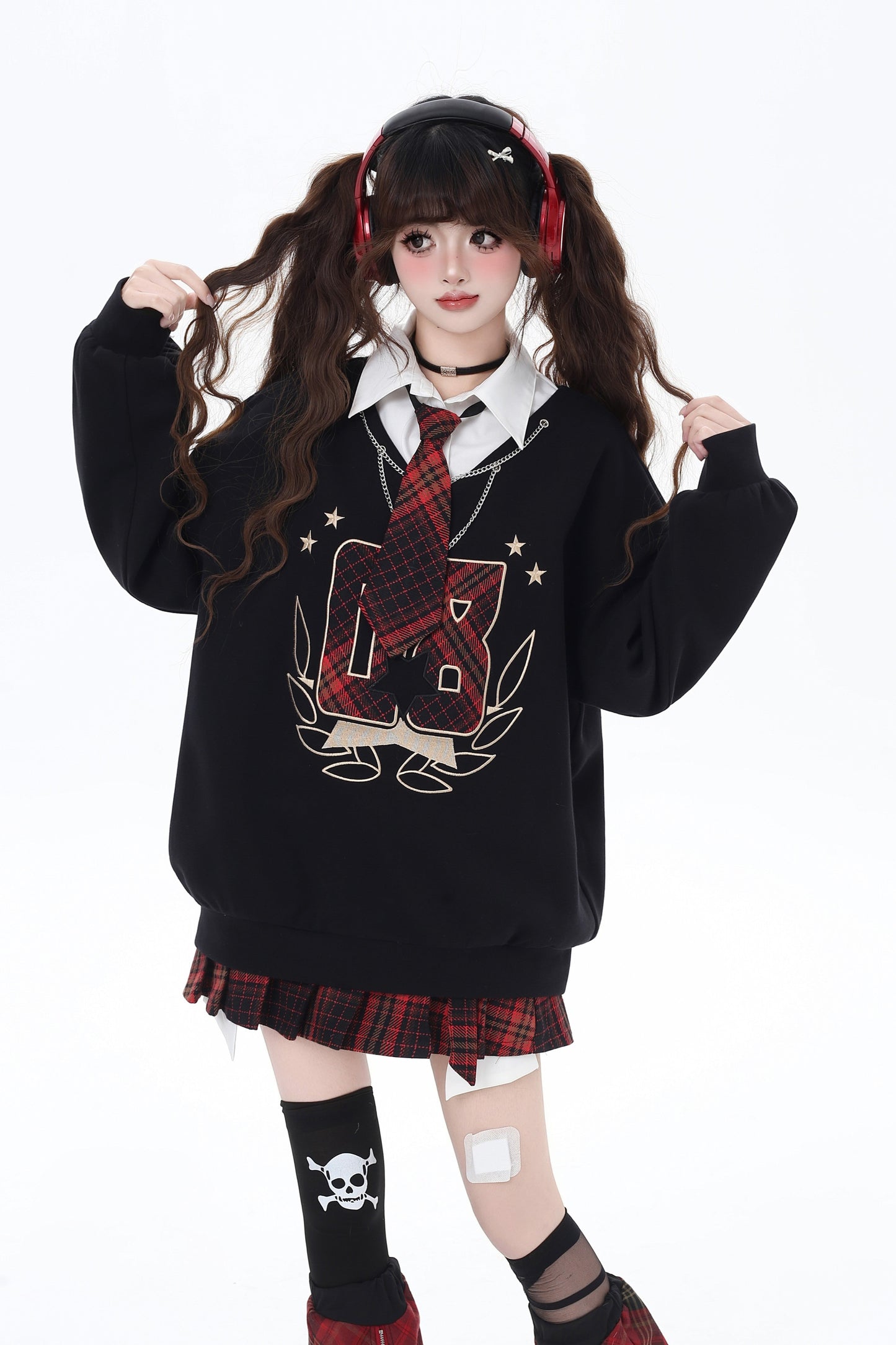 ツーピースチェックスウェット