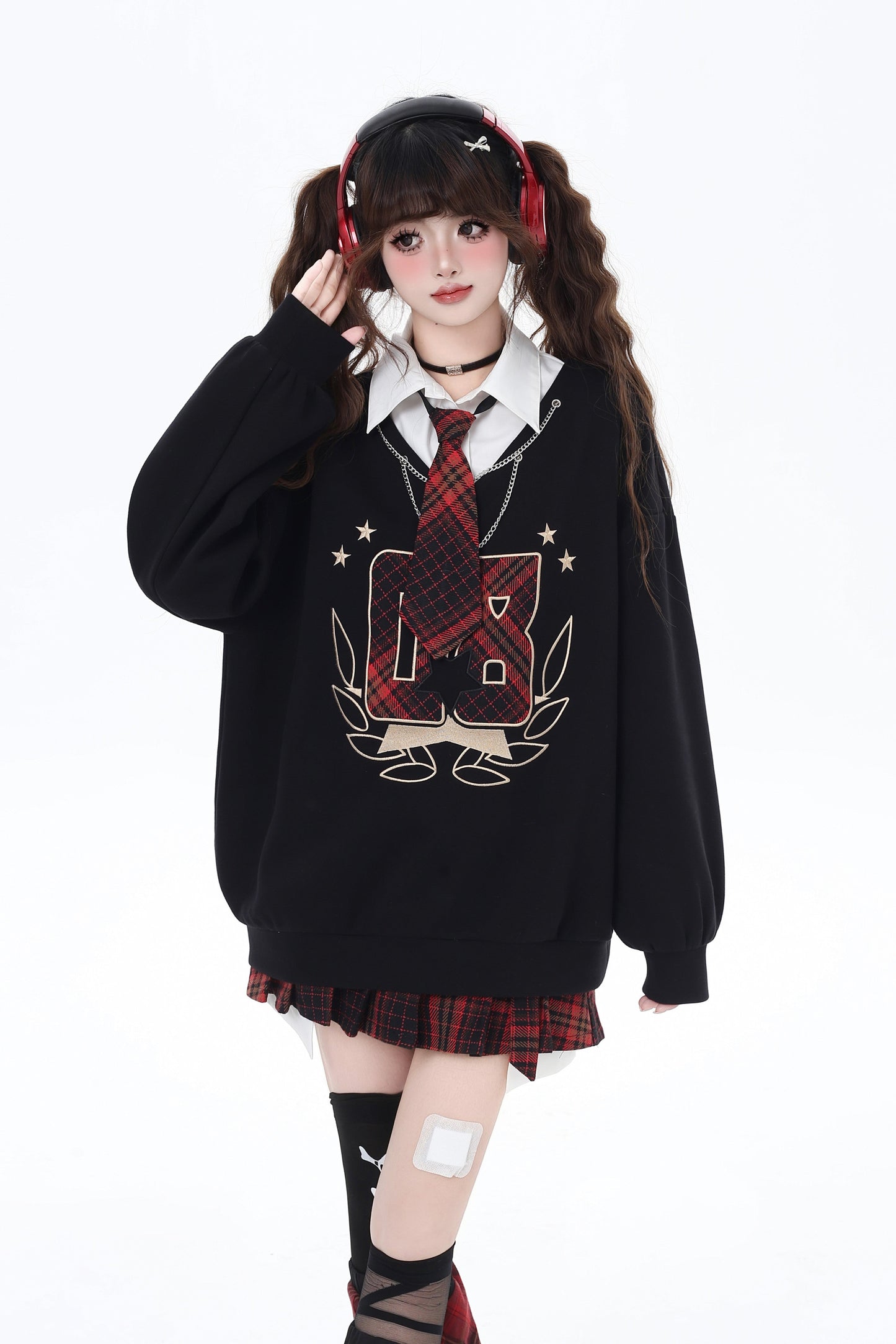 ツーピースチェックスウェット