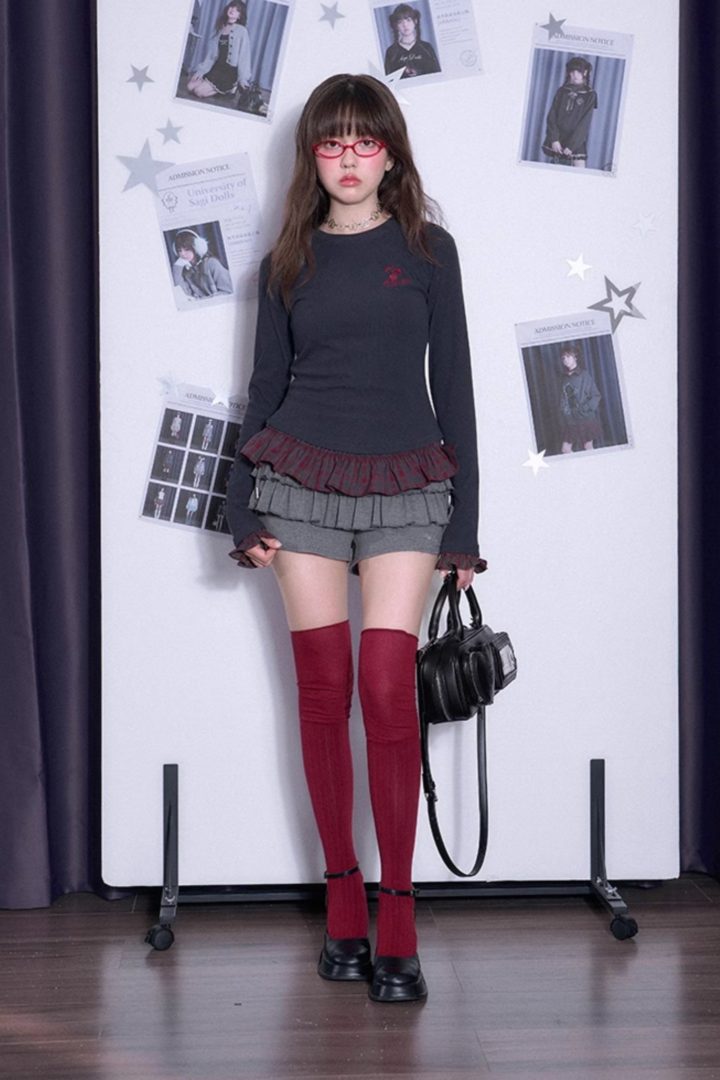 レッドチェックチェリートップス