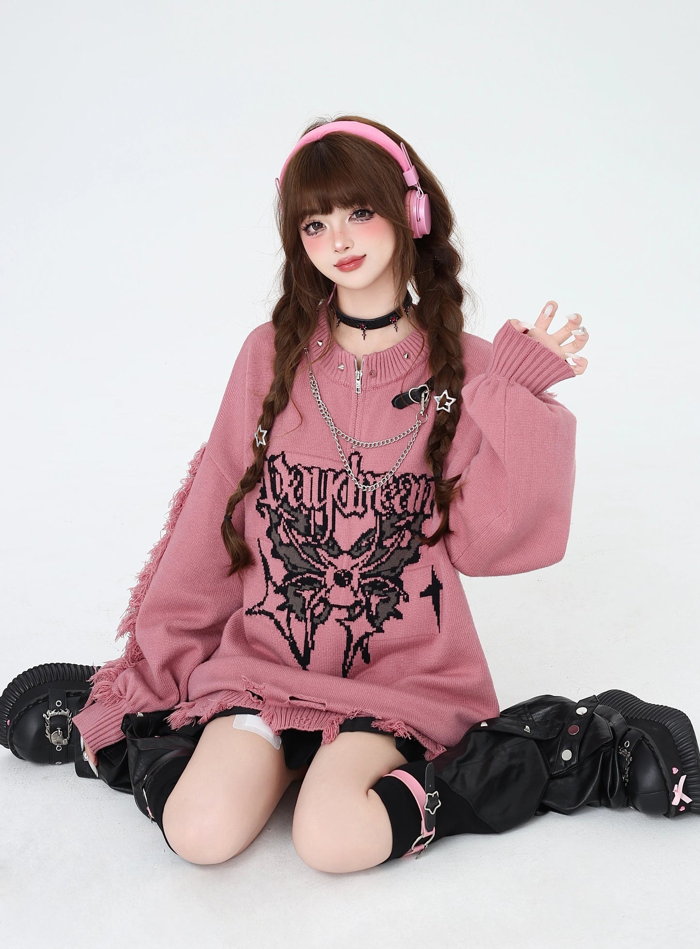 チェーンポイントダメージニット NW1289