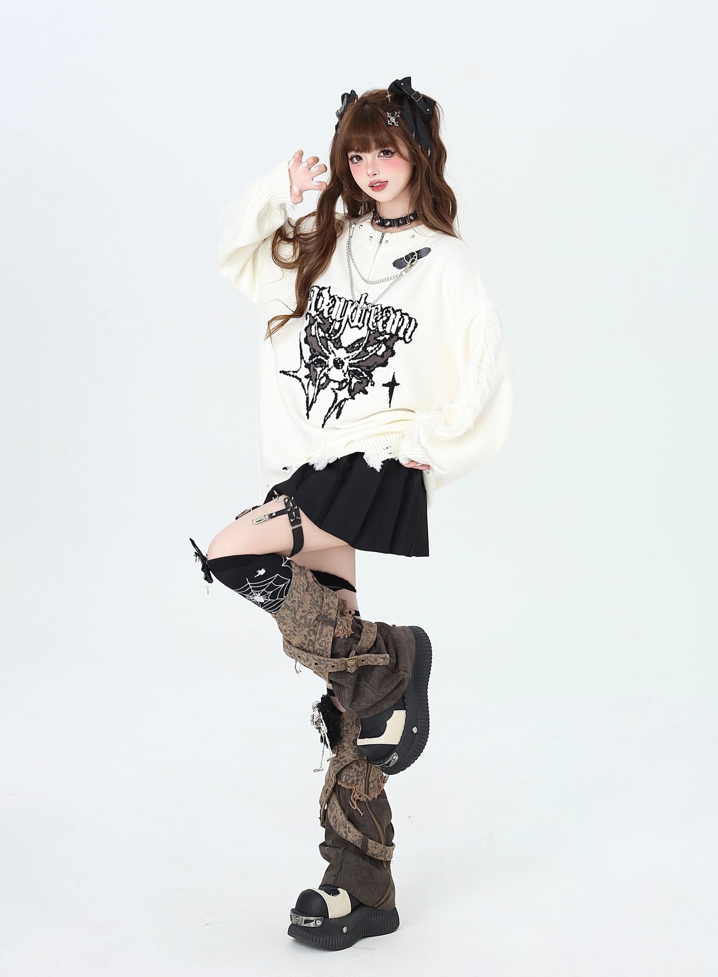 チェーンポイントダメージニット NW1289