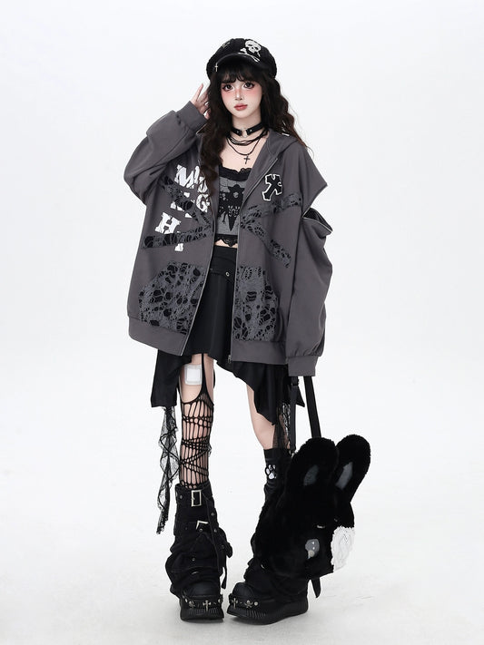 ダメージプリントパーカー NW1392