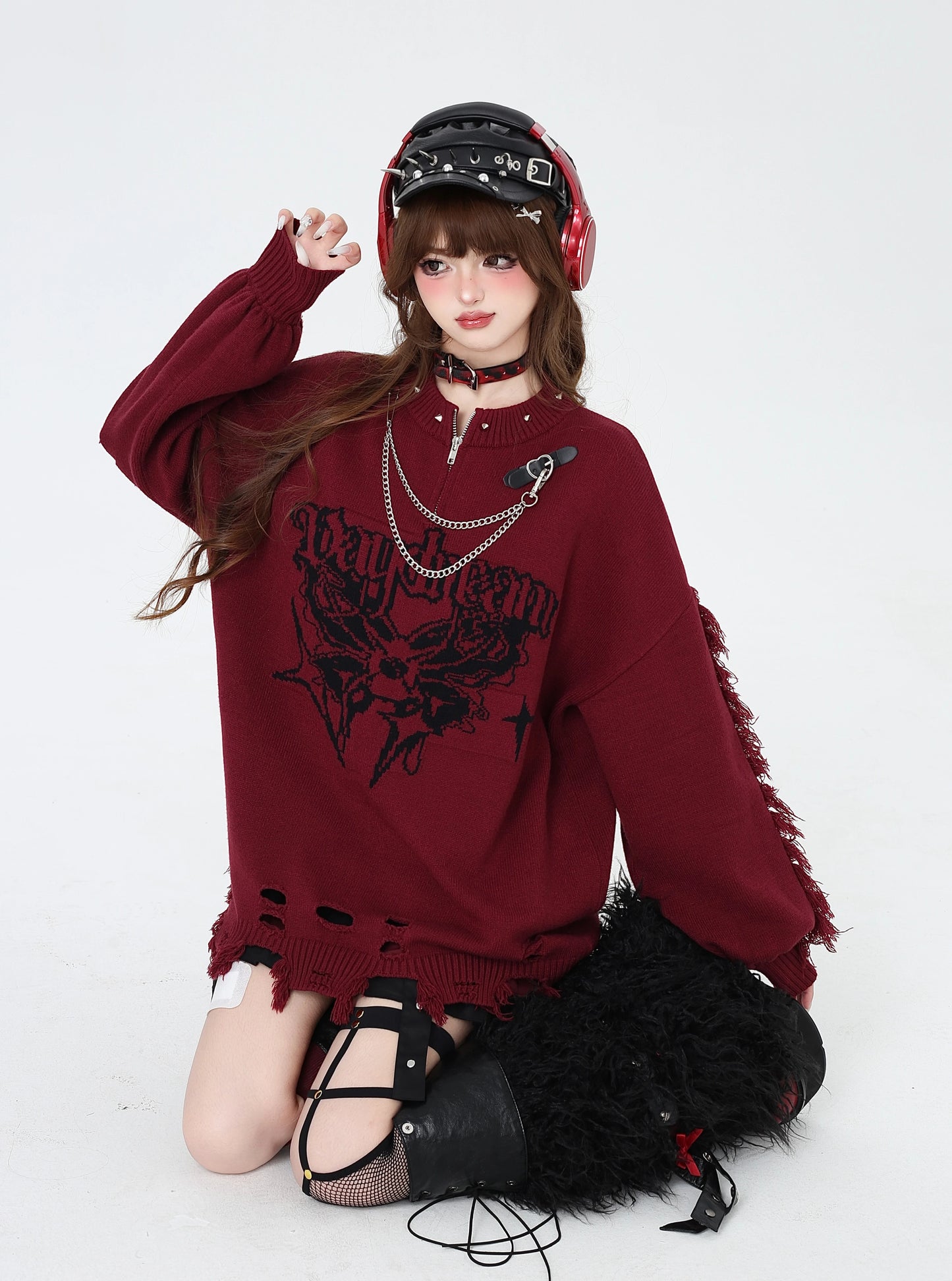 チェーンポイントダメージニット NW1289