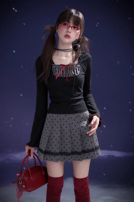 ハートタイトトップス