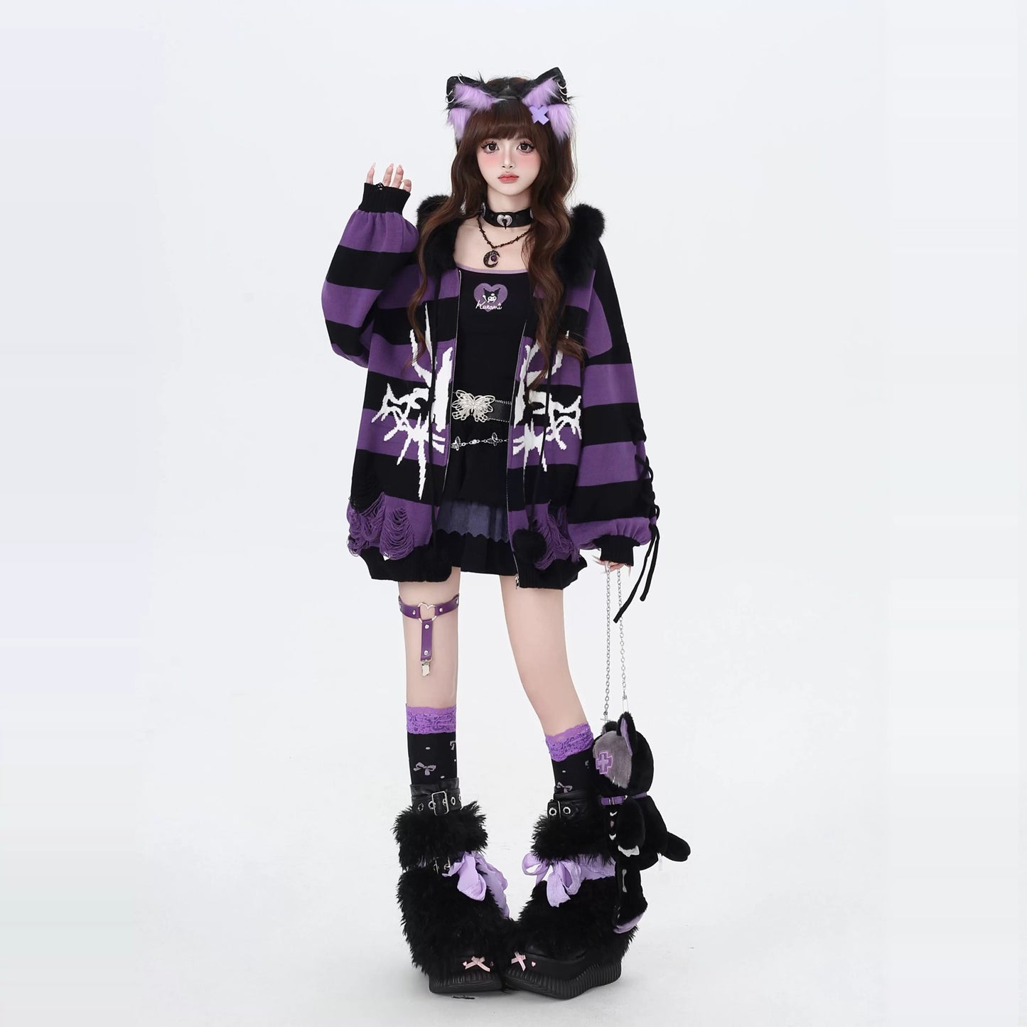 ボーダースパイダージップニット NW1311