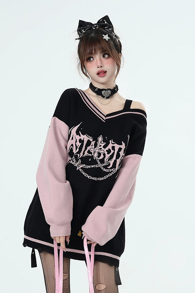 ロングピンクルーズニット NW1285