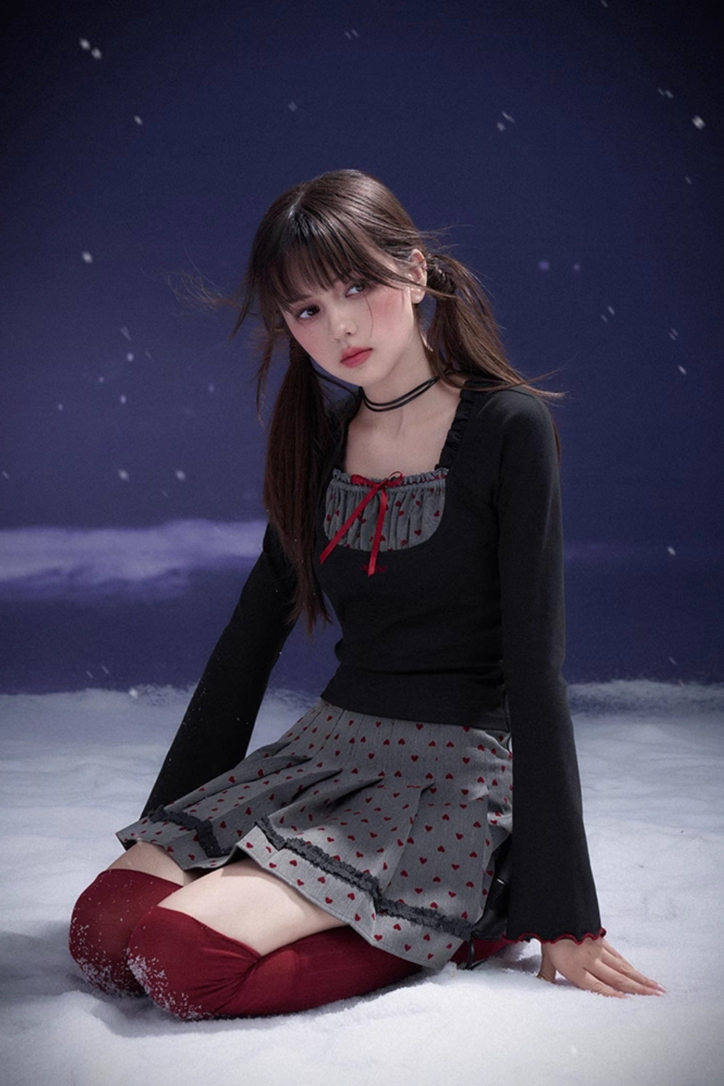 ハートプリーツスカート