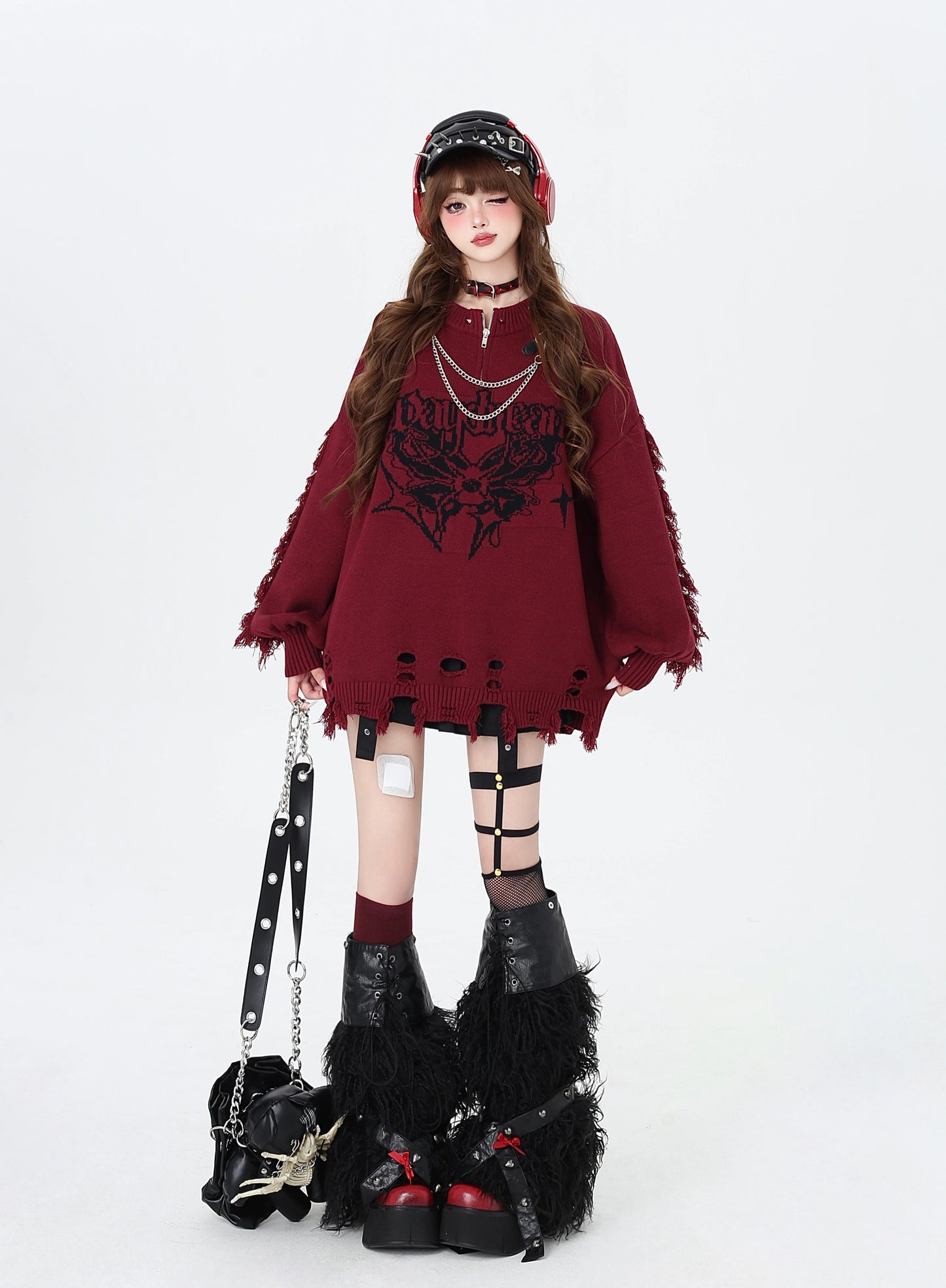 チェーンポイントダメージニット NW1289