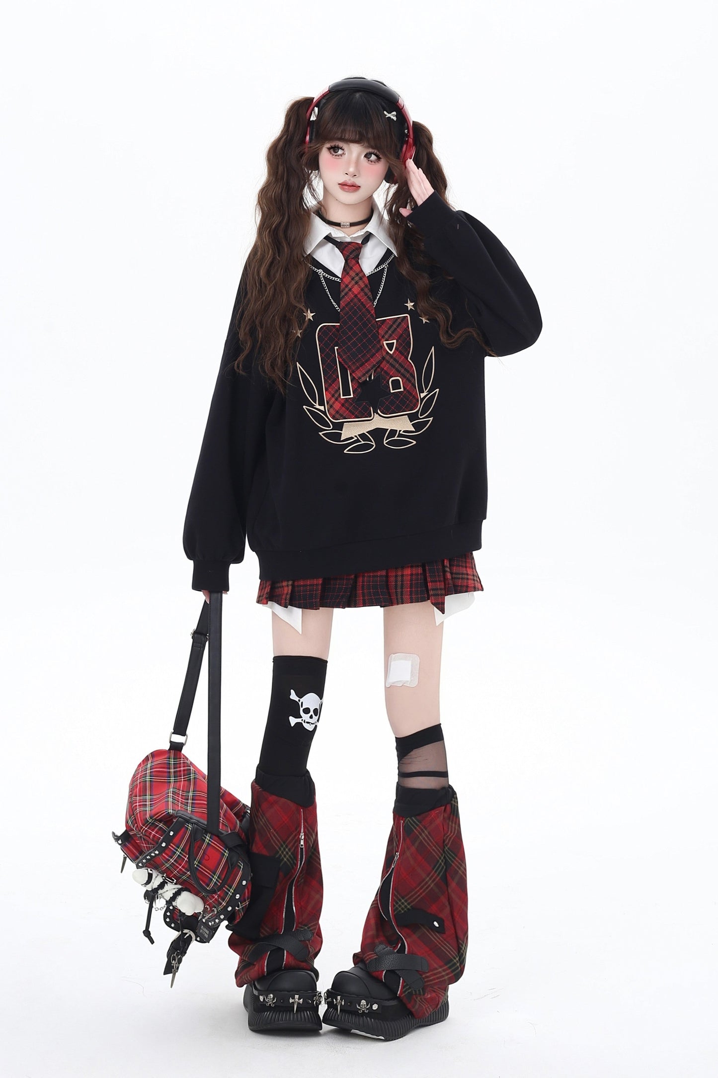 ツーピースチェックスウェット