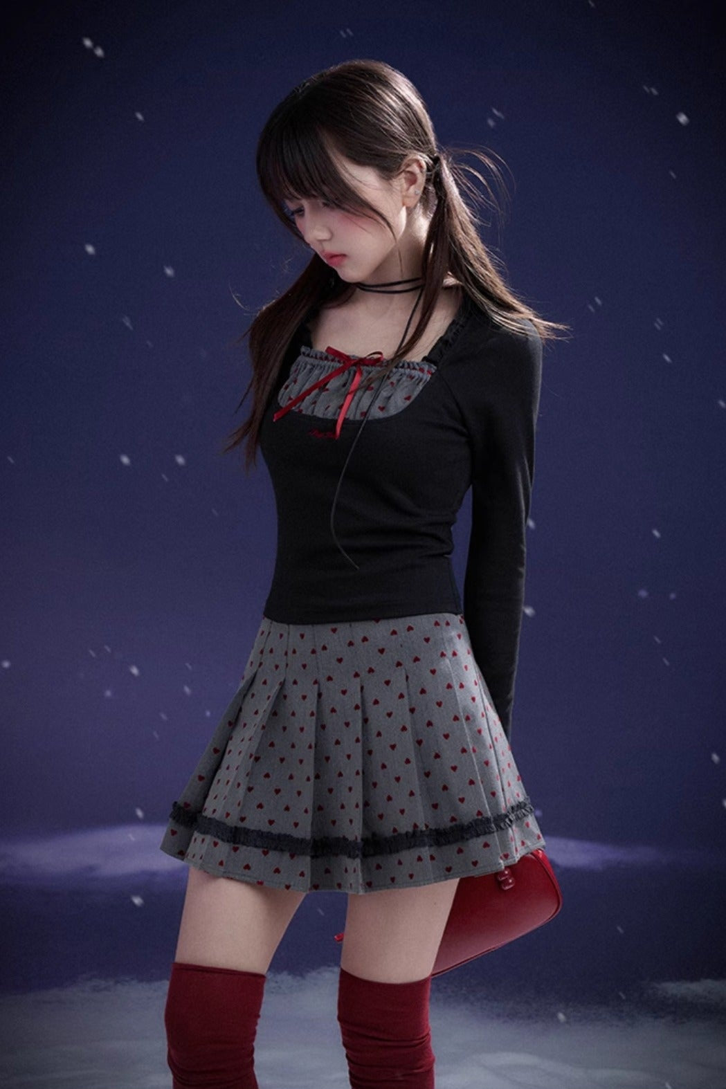 ハートプリーツスカート