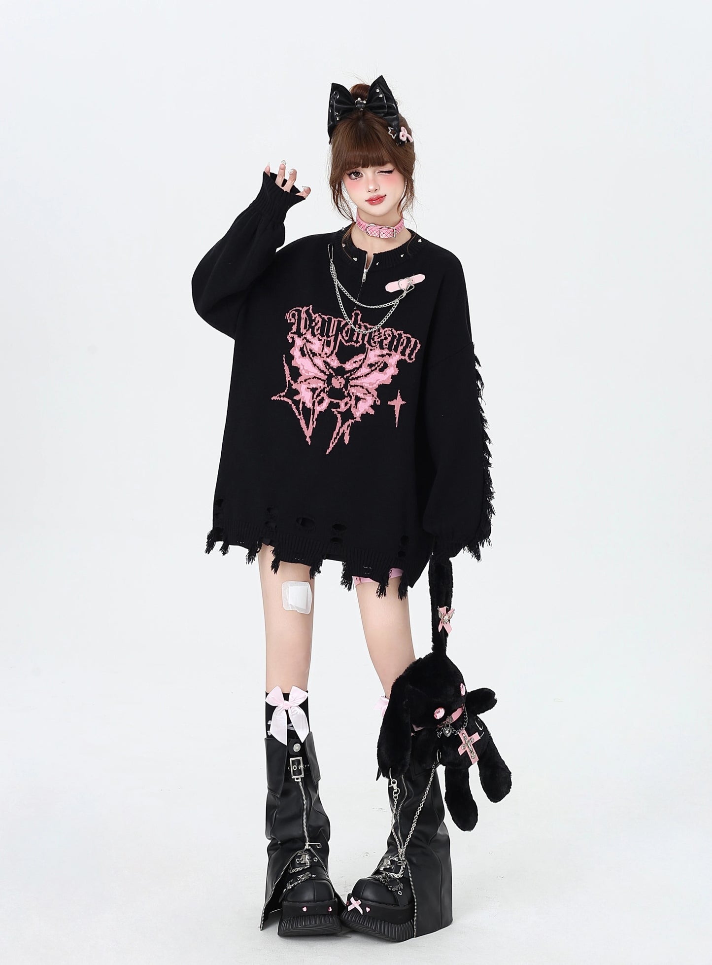 チェーンポイントダメージニット NW1289