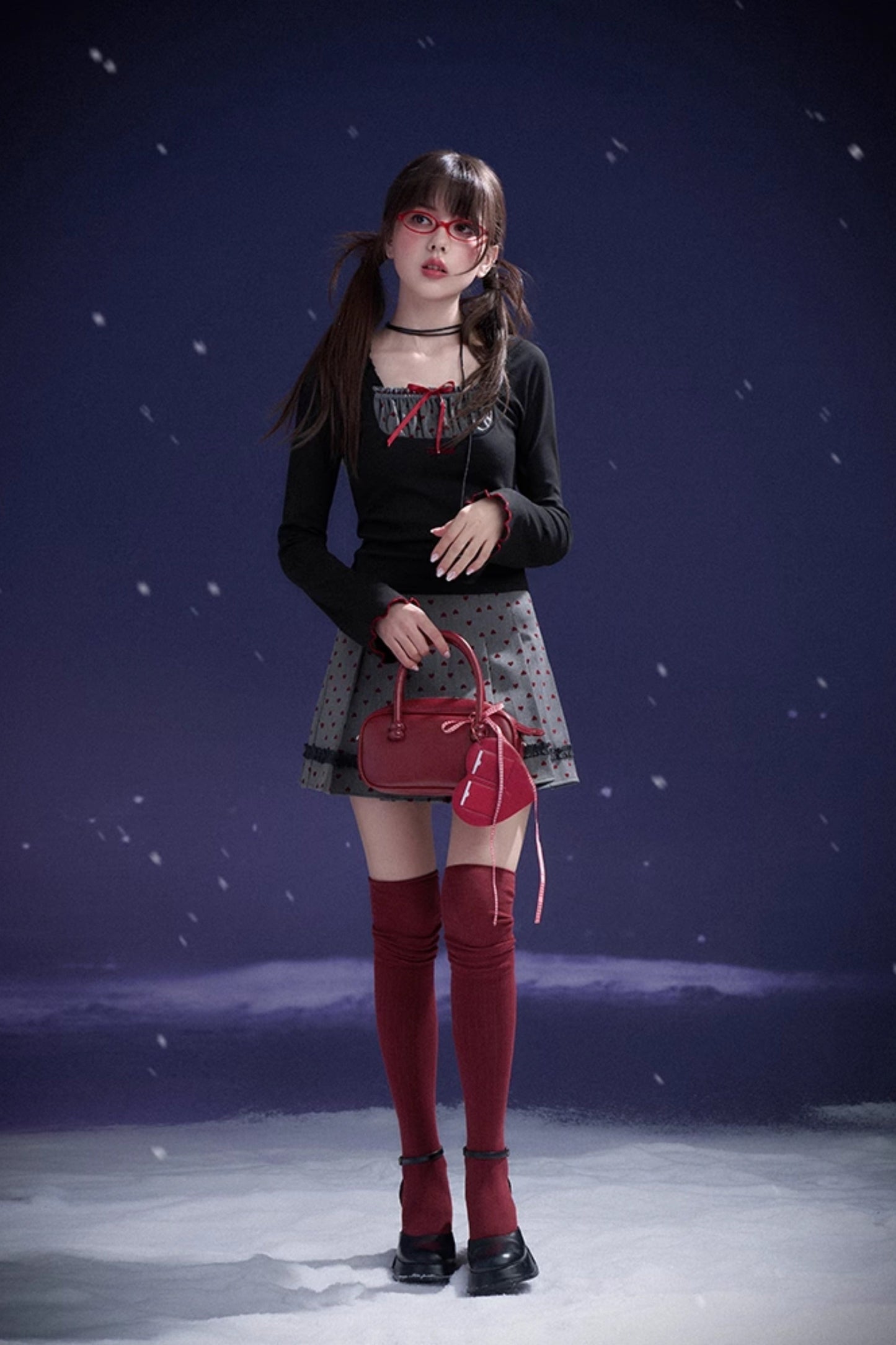 ハートプリーツスカート