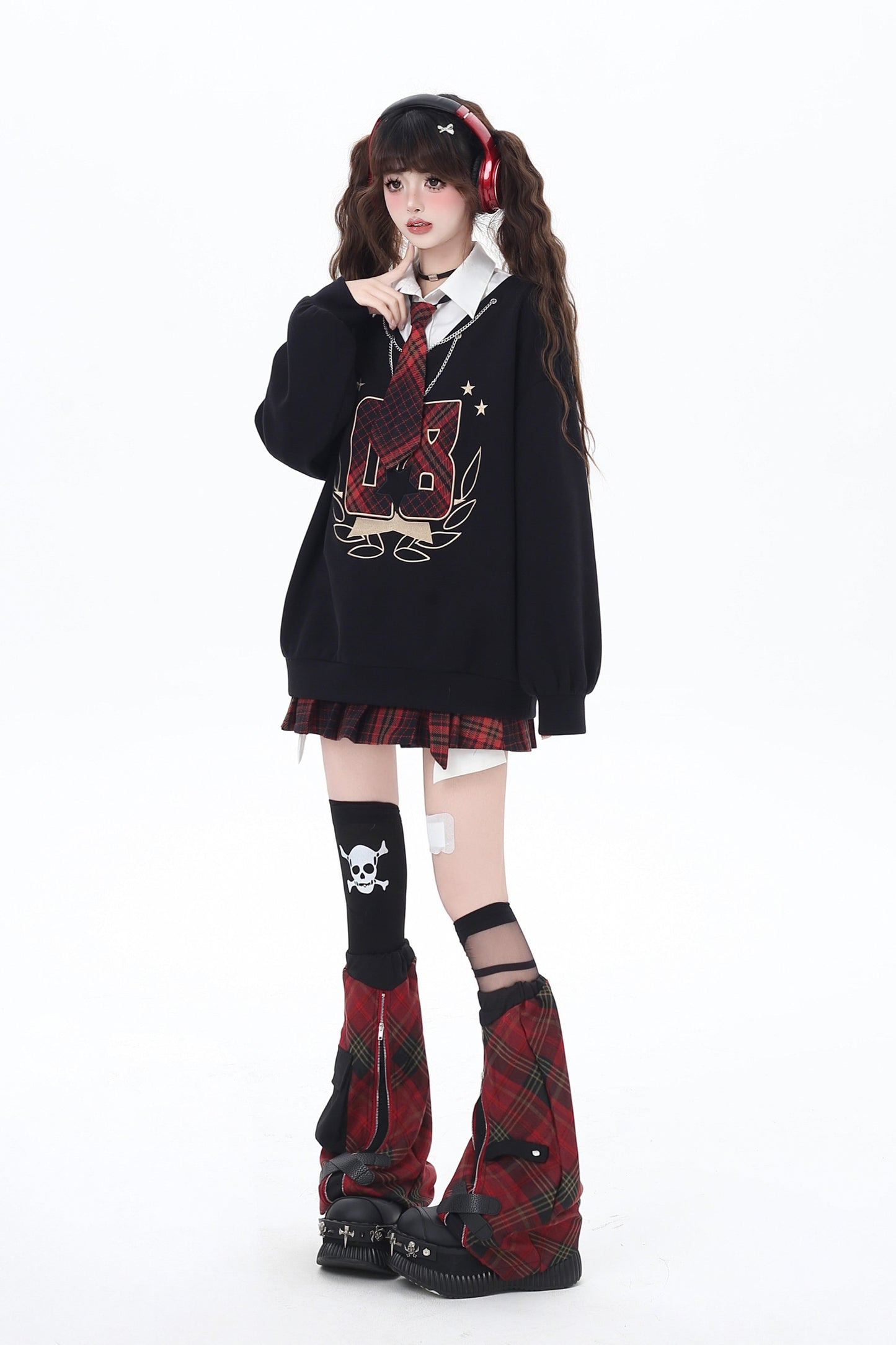 ツーピースチェックスウェット