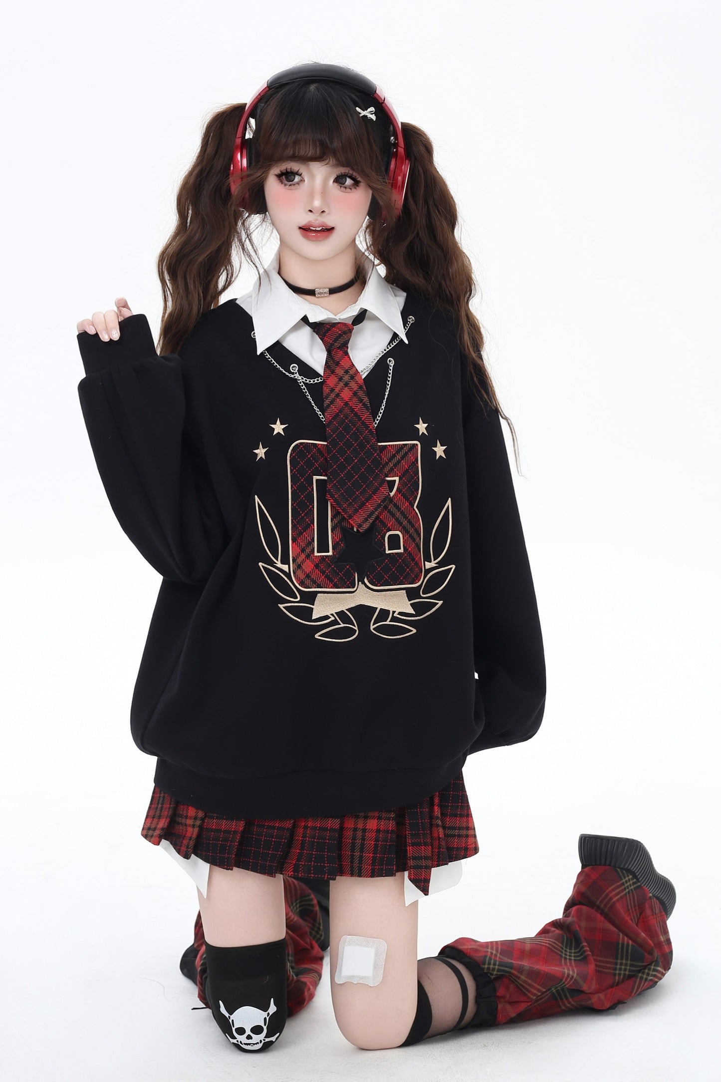 ツーピースチェックスウェット