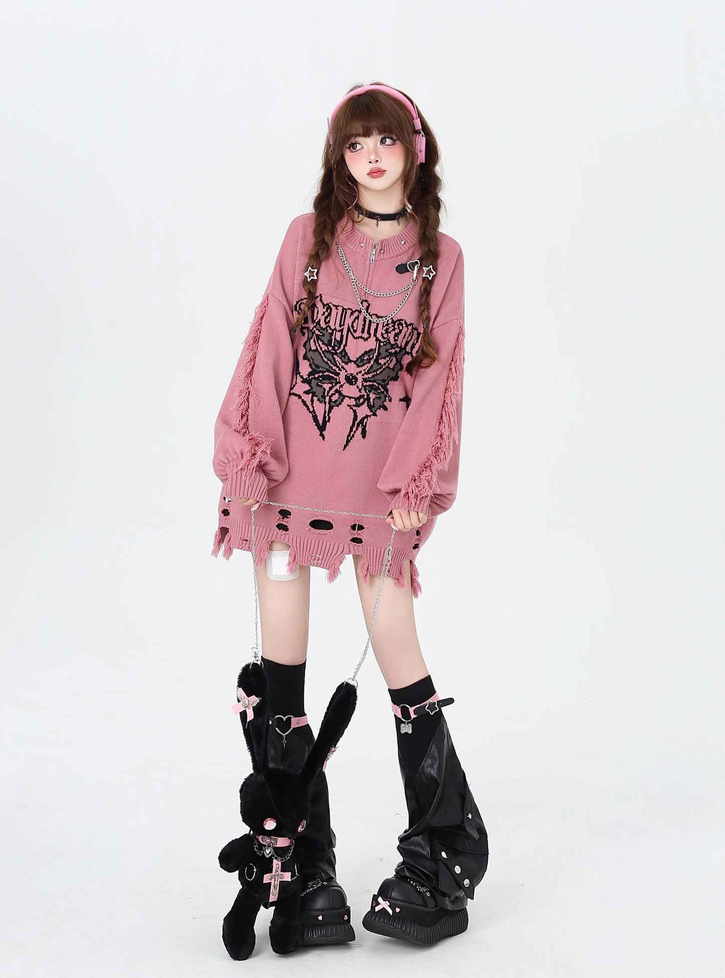 チェーンポイントダメージニット NW1289