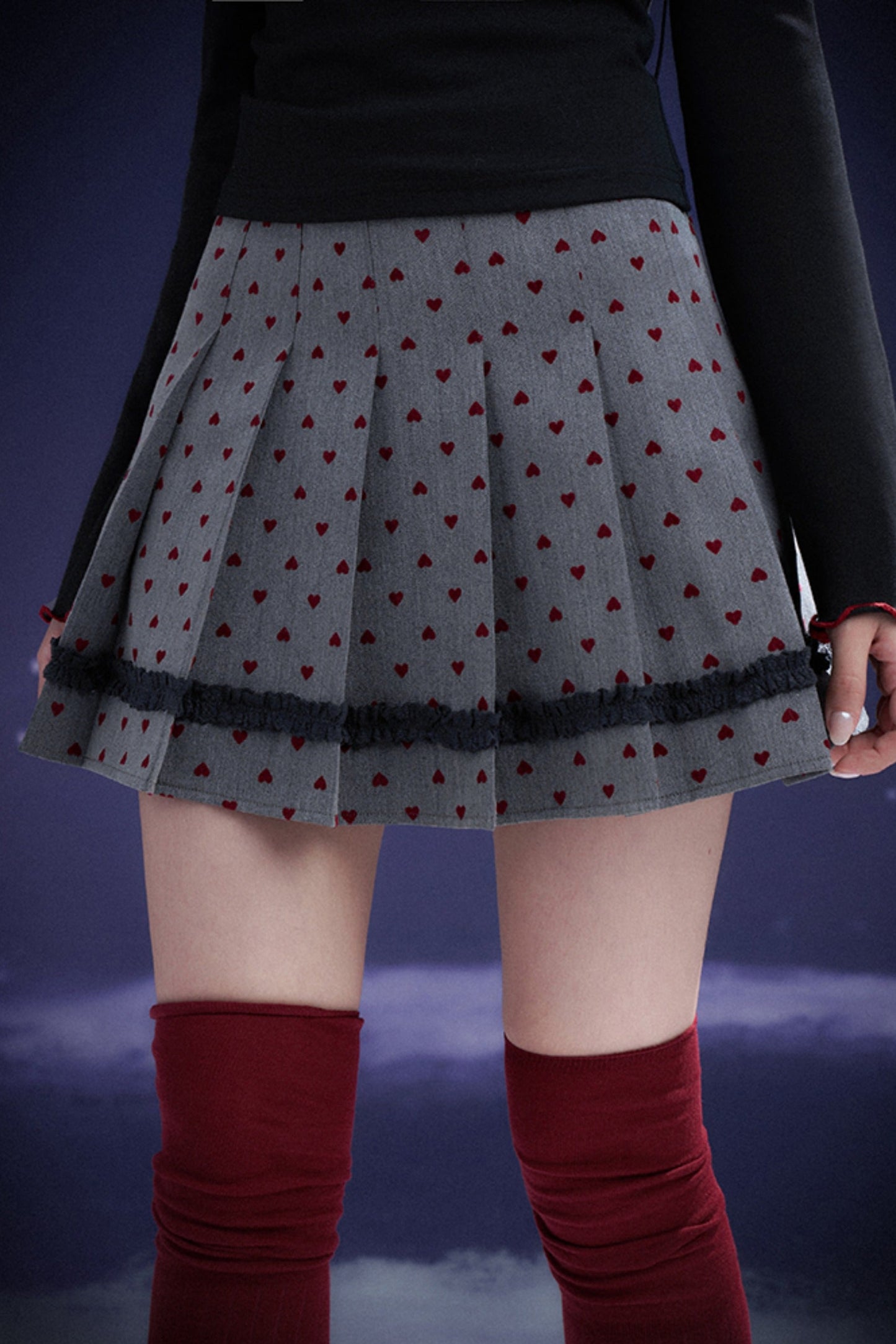 ハートプリーツスカート