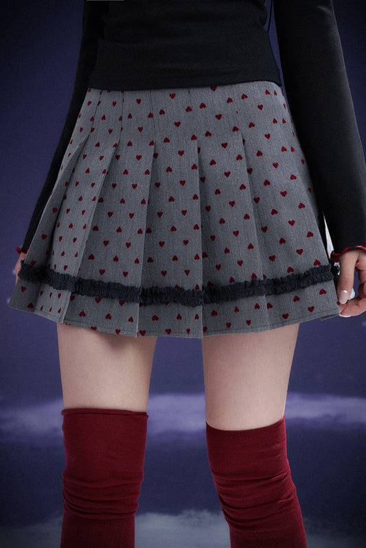 ハートプリーツスカート
