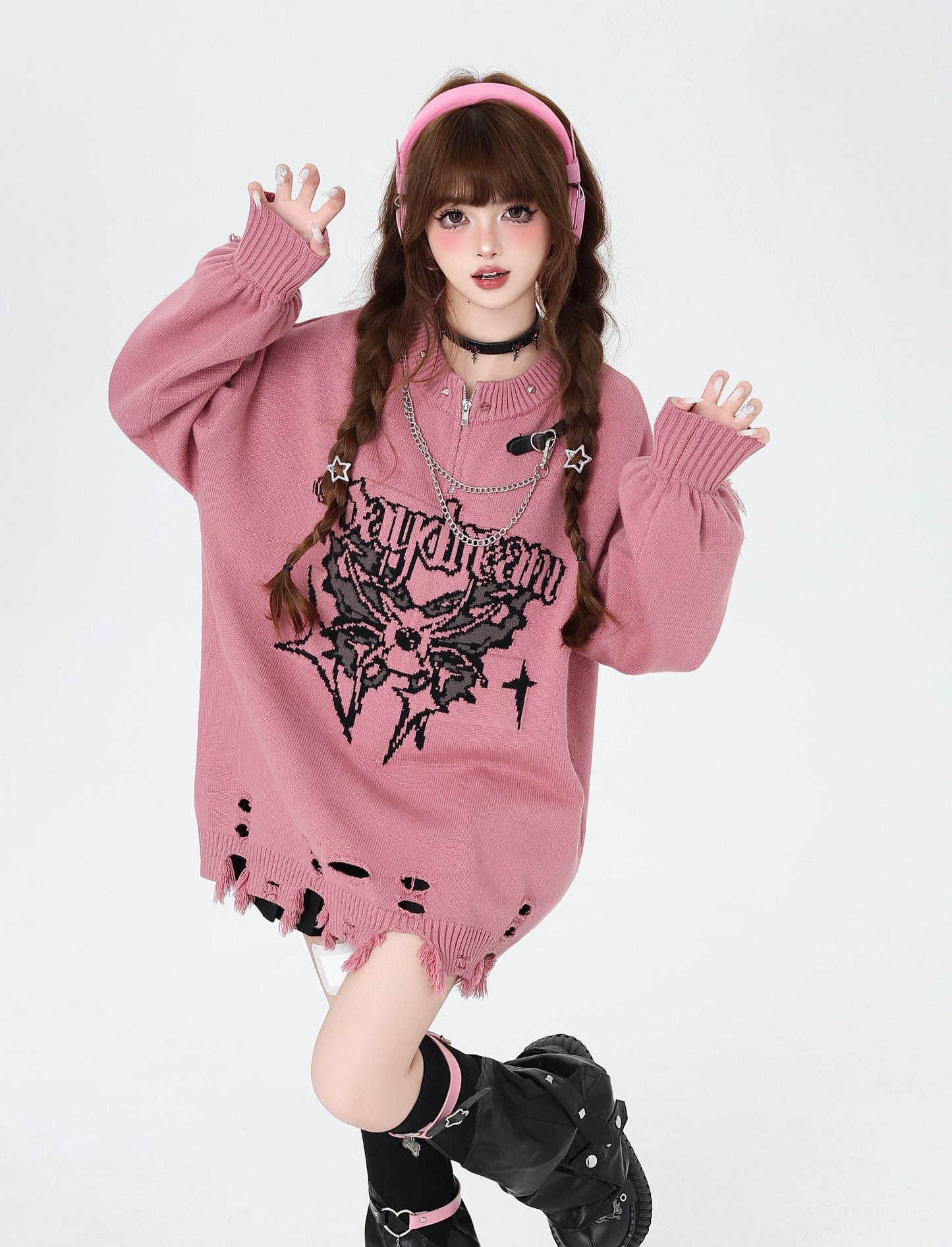 チェーンポイントダメージニット NW1289