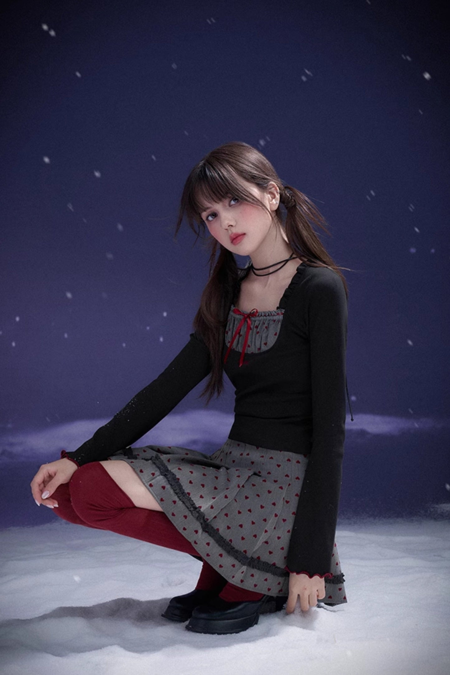 ハートプリーツスカート