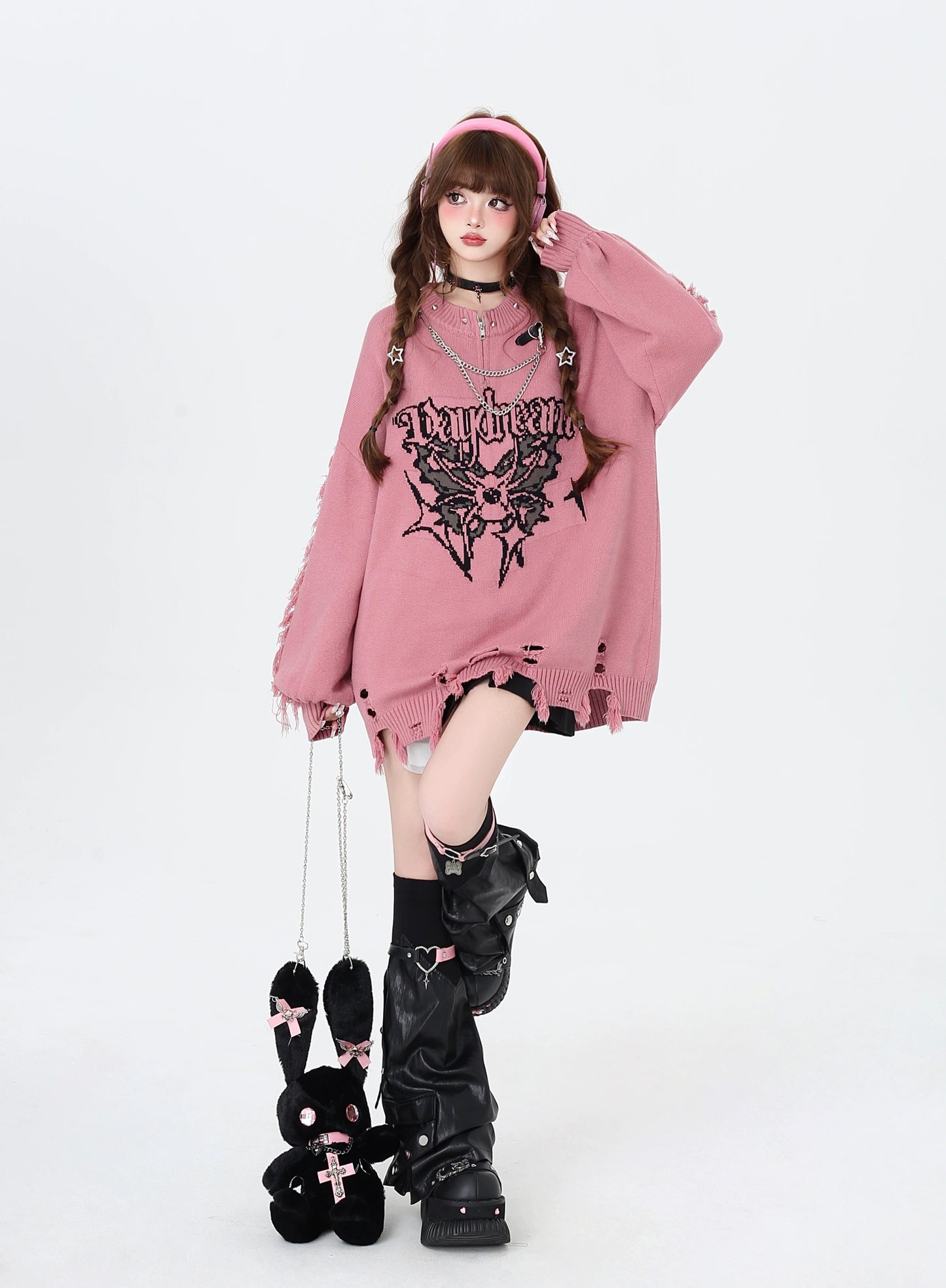 チェーンポイントダメージニット NW1289