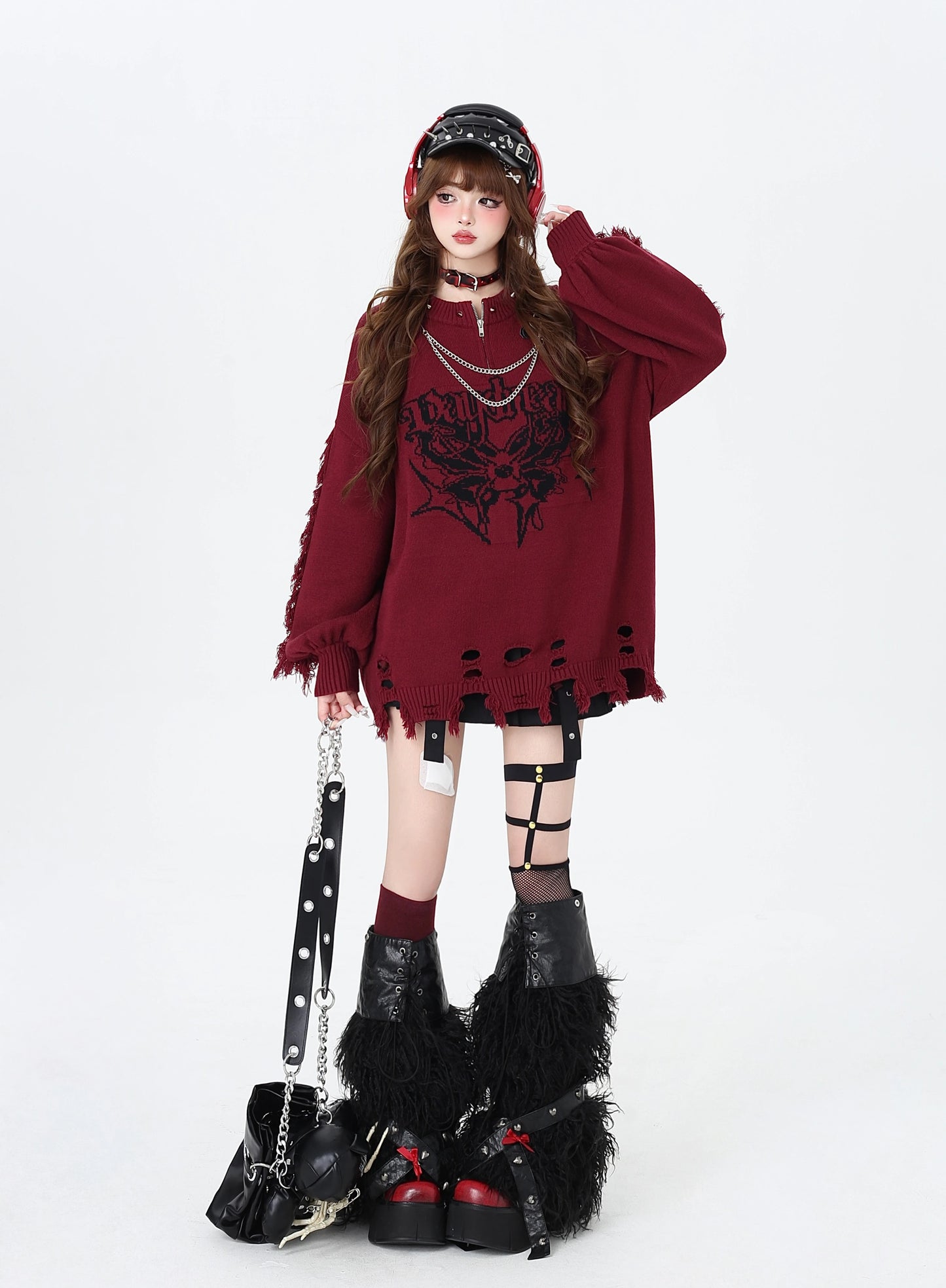 チェーンポイントダメージニット NW1289