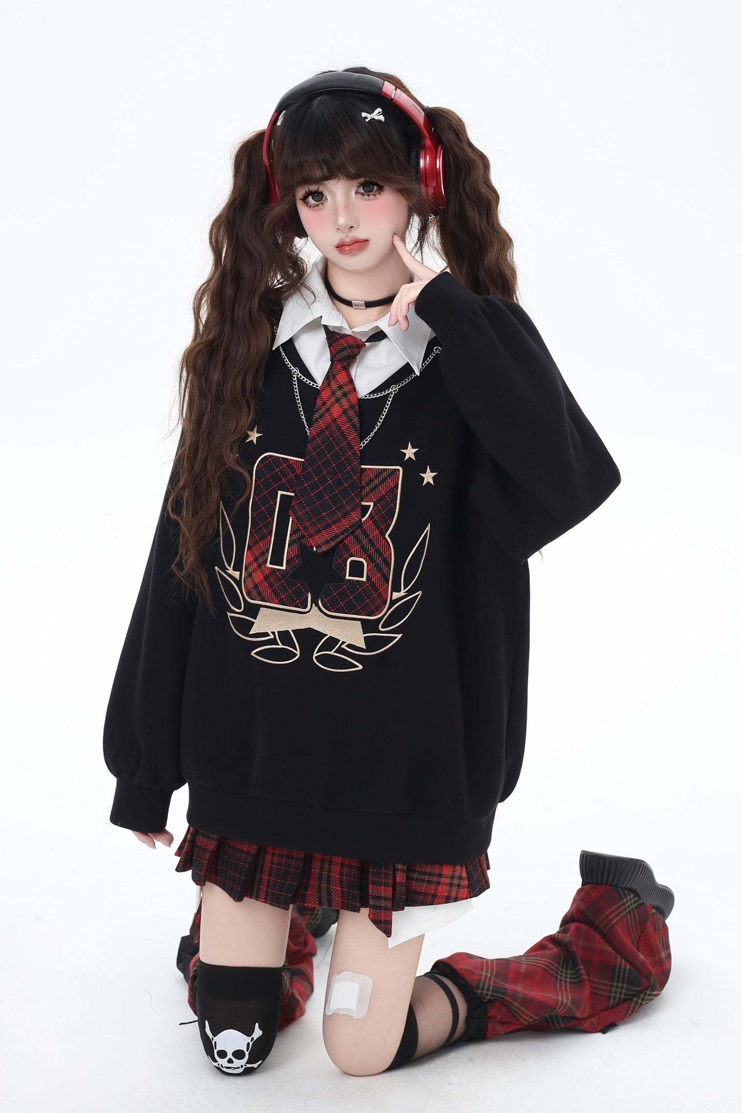 ツーピースチェックスウェット