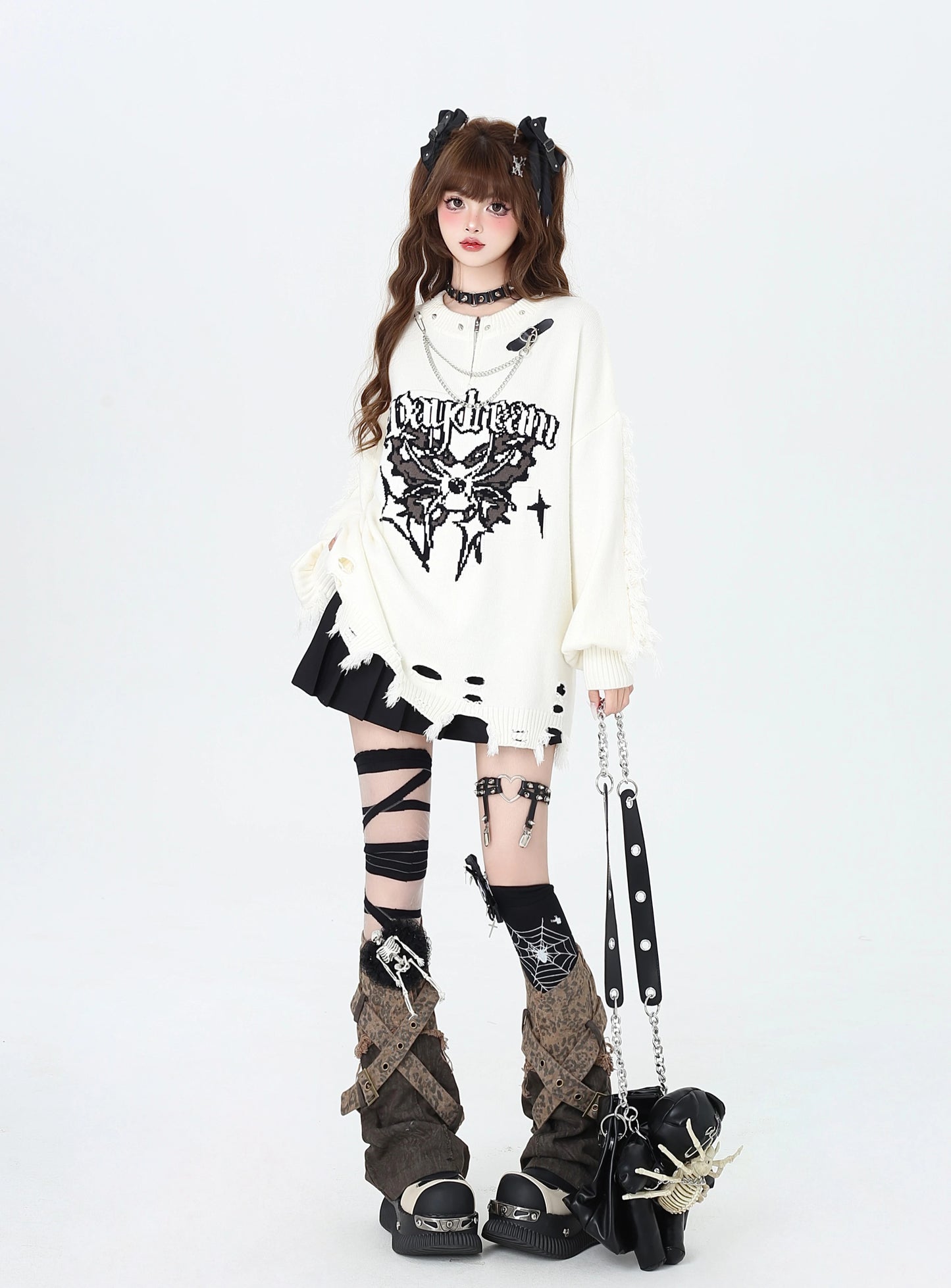 チェーンポイントダメージニット NW1289