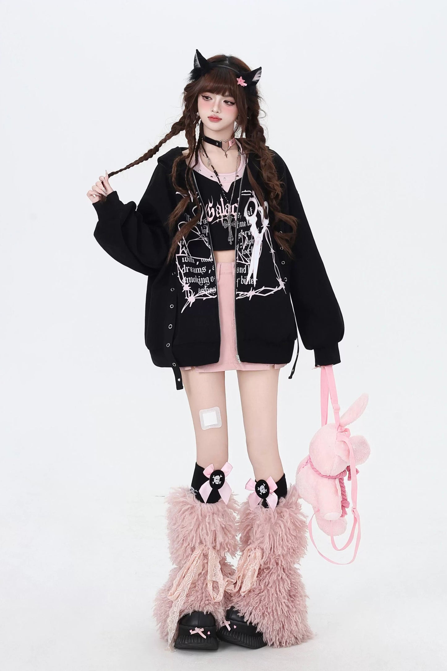 コントラストプリントパーカー NW1312