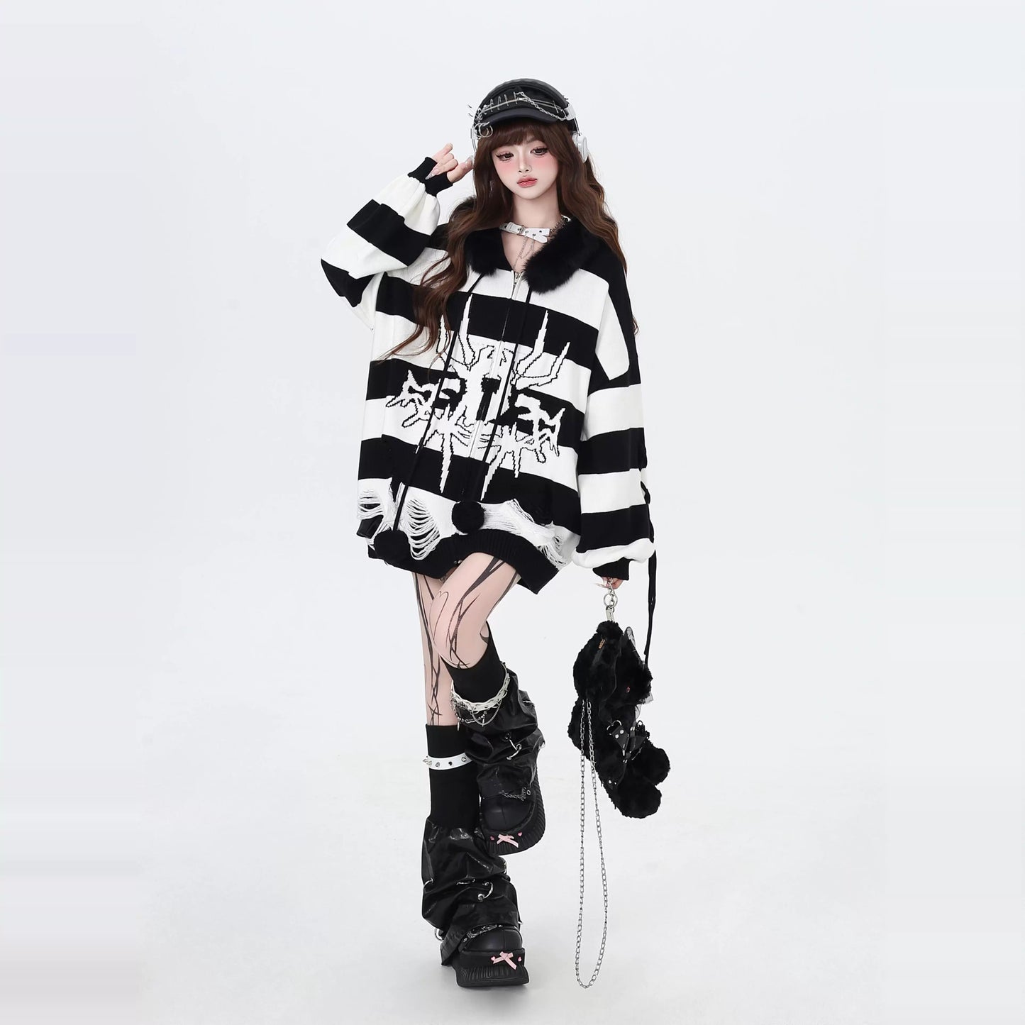 ボーダースパイダージップニット NW1311